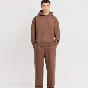 Sweat-shirt unisexe de qualité supérieure, personnalisé, gaufré, tissu en molleton 100% coton, 450 550 650 GSM et service OEM - Product Image 1