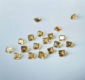 Natural Citrine Square Cut 3 mm Faceted - Loose Citrine Square Cut Gemstone Top Quality - Product Image 4