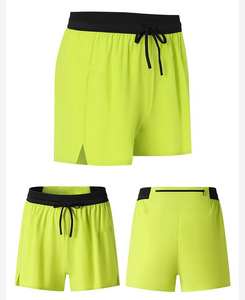 กางเกงขาสั้นลำลองชายหาดผู้ชาย ผ้าโพลีเอสเตอร์ 100% แห้งเร็ว เอวกลาง มีเชือกผูก ลายเรียบ ระบายอากาศได้ดี - Product Image 3