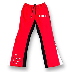 Hot Selling Custom <b>Men's</b> Flared Jogger Track Pants Casual <b>Baggy</b> Sweat <b>Trouser</b> Elastic Waistband Stacked Sweatpants for <b>Men's</b> - Product Image 4