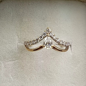 Bague en diamant Moissanite taille poire de haute qualité or 18 carats bijoux de fiançailles de mariée OEM ODM usine exportation de gros - Product Image 1