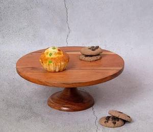 ArtisanVibe support à gâteau en bois d'acacia à 2 niveaux fabriqué à la main finition naturelle rustique assiette de service écologique résistante à la chaleur pour - Product Image 2