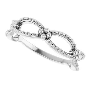 Stuller 14KW Fashionable Eternity <b>Ring</b> 51836:101P Stackable Bead Inlay Alloy Material Fine Quality Trendy Gift Jewelry - Product Image 5
