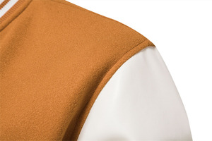 แจ็กเก็ตเบสบอลปักลายแขนหนังแท้สำหรับผู้ชายผ้าขนสัตว์สำหรับฤดูหนาวมหาวิทยาลัยออกแบบได้ตามต้องการ - Product Image 3