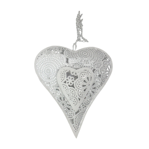 Ornement décoratif en métal suspendu en forme de cœur pour la décoration de Noël en fer noir fini pour la maison, les vacances et la maison. - Product Image 6