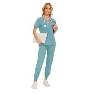 Hot Slim Fit femmes Scrubs ensembles uniformes médicaux médecins hauts Joggers robes chirurgicales infirmière accessoires Salon Spa ensemble de vêtements de travail - Product Image 2