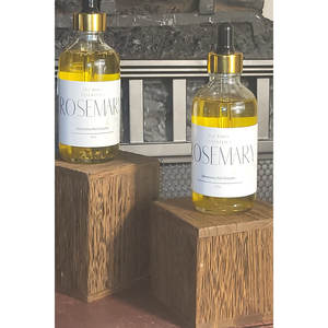 Huile capillaire bio au romarin et à l'arbre à thé 4oz – Hydratante, lissante, nourrissante, à la kératine et à l'huile de coco pour cheveux secs – Végétalienne et à base de plantes - Product Image 1