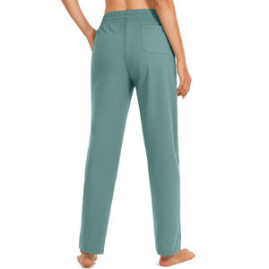 Pantalon de survêtement taille haute pour femme avec étiquette d'impression de logo personnalisée et personnalisation de broderie pour la salle de sport ou le yoga - Product Image 2