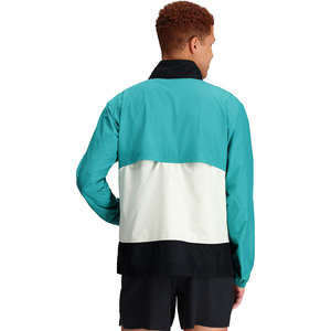 Custom <b>Men</b> Color Block Quarter Zip Windbreaker <b>Jacket</b> Waterproof Lightweight Outdoor Sports Anorak <b>Pullover</b> with Front Pocket - Product Image 3