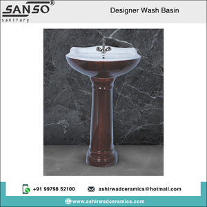 อ่างล้างหน้าทรงวงรีสำหรับใช้ในบ้านและโรงแรมดีไซน์สุขภัณฑ์ทำจากเซรามิก - Product Image 2