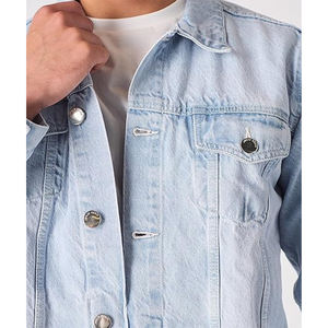 Chaqueta vaquera personalizada para hombre superventas, chaqueta vaquera azul de algodón lavado de temporada de invierno de lona de alta calidad, venta directa al por mayor 2026 - Product Image 2