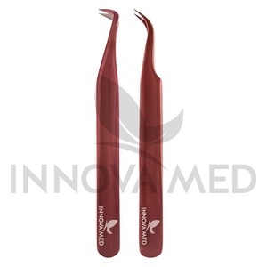 Pinzas de pestañas curvadas Innovamed, 2 uds., pinzas clásicas para extensión de pestañas, punta de fibra, pinzas para pestañas postizas para extensiones de pestañas - Product Image 3