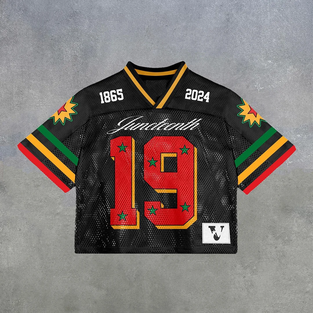 Mens Boxy Cropped Sports Jersey Vintage Streetwear Retro Print Mesh Breathable Plus Size Summer UV Protection Moisture-Wicking