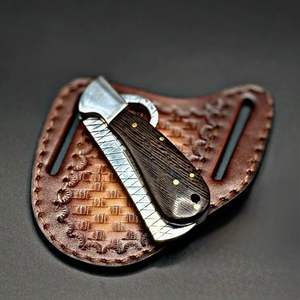 Couteau de chasse de haute qualité pour l'extérieur, en acier inoxydable carbone D2, couteaux tactiques de survie pour la chasse, manche en bois noir avec étui - Product Image 5