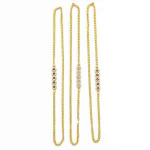 Collares de Cadena de Moda para Mujer, Chapados en Oro Micro de 14K, 18K y 24K, con Piedras de Circonita Cúbica, al por Mayor - Product Image 3