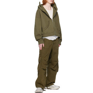 Sweat-shirt à capuche oversize en molleton français de qualité supérieure, à épaules tombantes, vintage, à ourlet côtelé, à coupe ample - Product Image 3