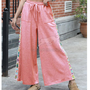 กางเกงจ็อกเกอร์ลำลองใส่สบายสำหรับใส่ในบ้านและนอกบ้าน ผู้หญิง กางเกงวอร์มปักลาย ขายดีที่สุด - Product Image 6