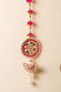 ที่แขวนประดับผนังแบบดั้งเดิมของอินเดียพวงมาลัยสายลูกปัดปอมปอมตกแต่ง Haldi ตกแต่งบ้านตกแต่งเทศกาลงาน - Product Image 3