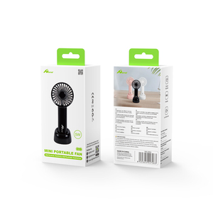 Ventilateur personnel portable noir CS-21, mini ventilateur de refroidissement avec fonction d'éclairage, fonctionnant comme une batterie externe pour les déplacements - Product Image 1