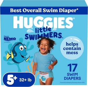 Pañales desechables para nadar Huggies Little Swimmers, talla 5-6 (más de 32 lb), 17 unidades - Product Image 1