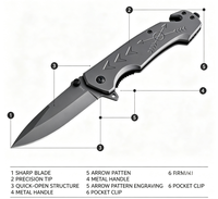 Couteau pliant tout acier 3cr13 en acier inoxydable, multifonctionnel, EDC, tactique, chasse, camping, survie, coupe, 1 an de garantie