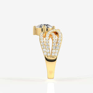 9K <b>Gold</b> Moissanite Diamond <b>Cocktail</b> <b>Ring</b> Portuguese Cut Elegant and Stylish - Product Image 4