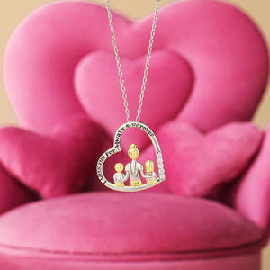 Collier en argent sterling personnalisé Jeulia Eternal Love avec gravure de cœur et zircon pour anniversaire - Product Image 5