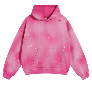 Sweat-shirt streetwear de haute qualité, poches usées, couleur unie, vintage, pull à capuche oversize, lavage à l'acide, de haute qualité - Product Image 1