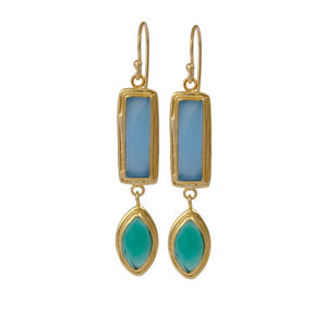 Pendientes de latón chapados en oro de moda de diseñador, piedras preciosas de cornalina naturales, colgantes largos, joyería de moda elegante, incrustaciones de ajuste de bisel - Product Image 5