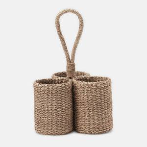 Porte-couverts en herbe de mer tressée, choix idéal, rangement pour ustensiles en paille d'herbe de mer naturelle - Product Image 3
