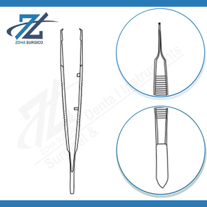 Pinzas de Sutura Corneal Castroviejo de 94 mm de Largo, 1-2 Dientes, Acero Inoxidable Quirúrgico, Instrumentos Manuales con Certificación CE, Fabricante - Product Image 3