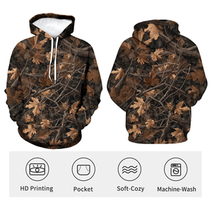 Sudaderas con Capucha de Camuflaje para Hombre al por Mayor, Manga Larga, Diseño Gráfico de Camuflaje de Árbol, Transpirables, Talla Grande, Cálidas para Invierno - Product Image 4