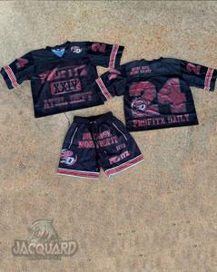 Conjunto de Jersey de Dos Piezas Casual de Verano para Hombre, de Alta Calidad, Transpirable, con Pantalones Cortos, Impresión de Logotipo Personalizado, Nuevo Diseño, Ropa de Calle - Product Image 5