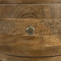 Artisan indien de luxe marron clair fait à la main Table basse en bois massif de qualité supérieure Table de chevet élégante Tiroirs de chevet attachés