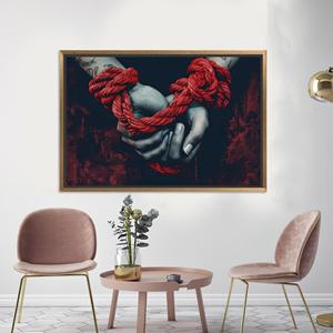 Impresión en Lienzo de Amor Moderno y Elegante: Decoración Artística para Pared, Lienzo con Marco Dorado - Product Image 1