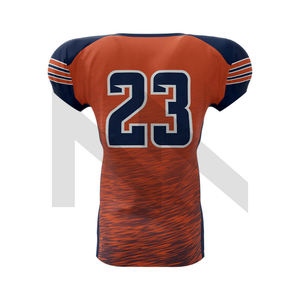 Conjunto de uniforme de fútbol americano personalizado, pantalones cortos transpirables, camiseta sublimada OEM de talla grande, estilo diferente para fútbol con bandera - Product Image 4