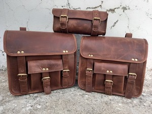 Bolsa de cuero para motocicleta, bolsa de cuero de búfalo - Product Image 2