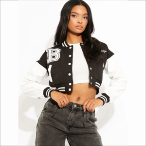 เสื้อแจ็คเก็ตขนแกะสำหรับสตรีกระดุมเสื้อเบสบอลแบบกระดุมผิวแกะบล็อกสี Y2K - Product Image 1