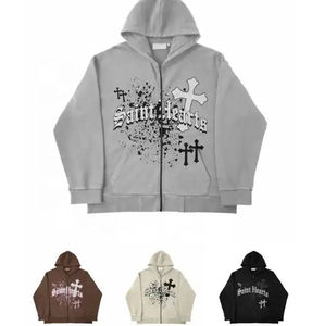 เสื้อฮู้ดดี้พิมพ์ลายคุณภาพสูงสำหรับฤดูหนาว ผ้าฝ้ายผสมขนแกะน้ำหนักเบา ระบายอากาศได้ดี แห้งเร็ว รับผลิตตามแบบ OEM - Product Image 5