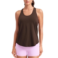 Camiseta sin mangas de punto transpirable y personalizable para mujer, ecológica, con estampado liso, para verano, informal, para gimnasio, de secado rápido