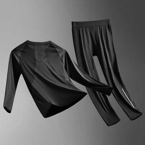 Traje de secado rápido de compresión de baloncesto deportivo con diseño de logotipo personalizado OEM traje de entrenamiento deportivo ajustado de manga larga para correr para hombre - Product Image 6