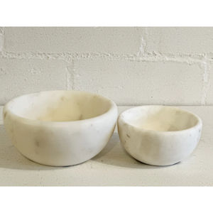 Bol en marbre naturel blanc de haute qualité fait à la main bol de service décoratif en pierre polie pour la décoration intérieure vaisselle de luxe multi-usage - Product Image 6