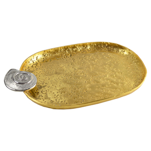 Gran oferta, bandeja de servicio hecha a mano de color dorado para decoración del hogar, diseño personalizable con múltiples opciones de acabado disponibles - Product Image 1