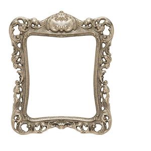 Miroir miniature avec cadre orné en argent sterling Miroir moderne Mayer Glam avec bord festonné incurvé et cadre en métal robuste - Product Image 2