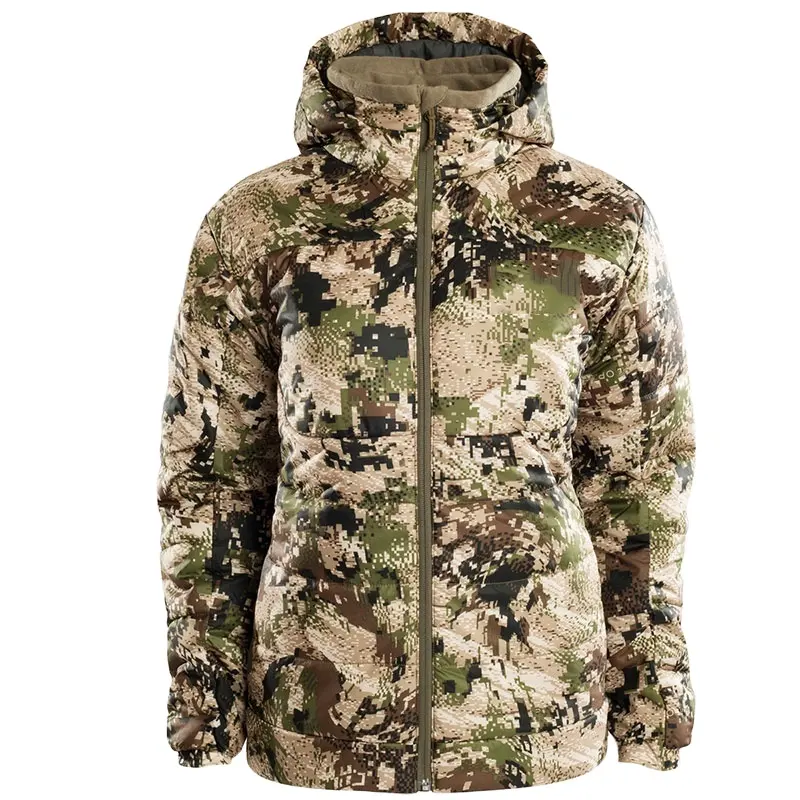 Custom camo print puffer jacket for unisex breathable custom size and logo hunting puffer jacket