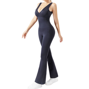 Monos deportivos de yoga transpirables para mujer, monos de gimnasio sin espalda de una pieza para mujer - Product Image 5