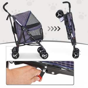 รถเข็นสำหรับเดินทางสำหรับสัตว์เลี้ยงแบบพับได้พร้อมกระเป๋าซิปสำหรับการเดินในชีวิตประจำวันทำจาก TH-PPS-028 - Product Image 6