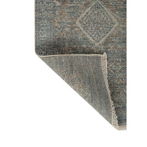 Viscaya Ivory Hand Knotted Wool <b>Rugs</b> Geometric Tabriz Style for Teen Living Room or Bedroom 10mm <b>Thickness</b>-EA-1533 - Product Image 5