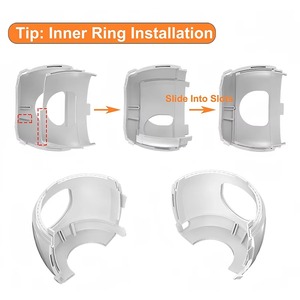 Bouton rond blanc classique avec détails élégants Idéal pour les meubles de décoration intérieure moderne et la quincaillerie de porte en bois d'Inde - Product Image 3