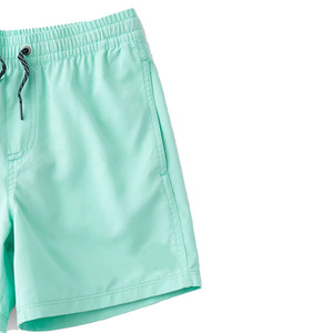 Shorts de plage pour homme en polyester tissé vert menthe uni avec cordon de serrage, séchage rapide, poches, longueur bermuda, décontracté - Product Image 4